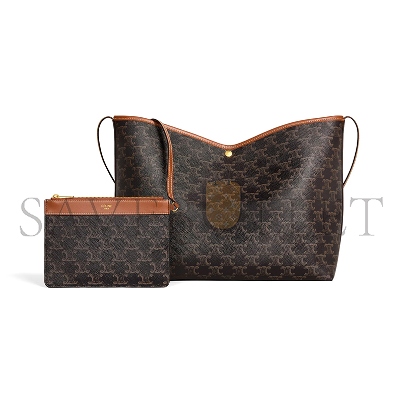 Ce1i*e soft shopper bag in triomphe canvas and calfskin 123912gxc.04lu (32.5*24.5*14cm)